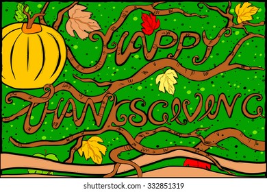 easy to edit vector illustration of Thanksgiving Harvesting festival background