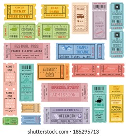 easy to edit vector illustration of ticket collection