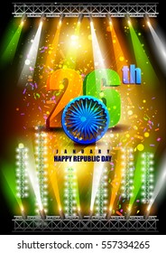 easy to edit vector illustration of tricolor background for Happy Republic Day of India