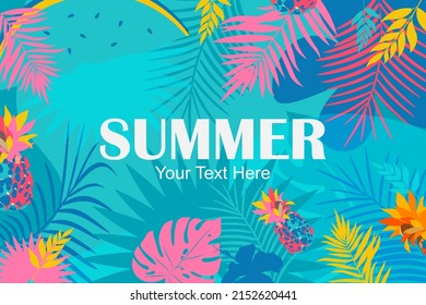 easy to edit vector illustration of tropical backround for summer holiday vacation