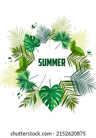 fácil de editar ilustración vectorial de fondo tropical para vacaciones de verano