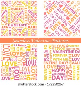 easy to edit vector illustration of typography valentine seamless background