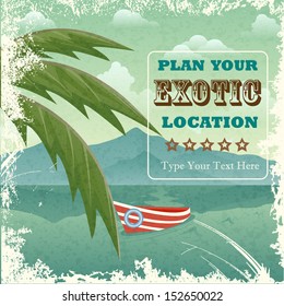 easy to edit vector illustration of vintage travel poster design