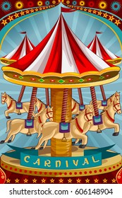 easy to edit vector illustration of Vintage retro Carnival Party banner poster design