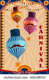 fácil de editar ilustração vetorial de Vintage retro Carnival Party banner design cartaz