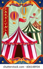 easy to edit vector illustration of Vintage retro Carnival Party banner poster design