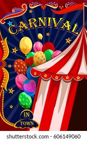 easy to edit vector illustration of Vintage retro Carnival Party banner poster design