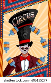 easy to edit vector illustration of Vintage retro Circus Party banner poster design