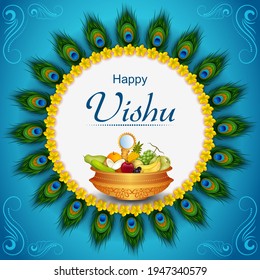 easy to edit vector illustration of Vishu festival of Hindu celebrated in South India