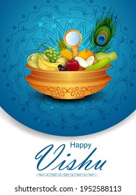 leicht zu bearbeiten Vektorgrafik des in Südindien gefeierten Vishu-Festivals von Hindu