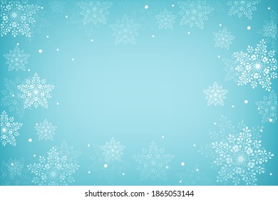 Easy to edit vector illustration of winter snowflakes background for Merry Christmas and Happy New Year holiday background