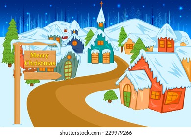 easy to edit vector illustration of  Winter beauty during holy Christmas