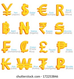 easy to edit vector illustration of world currency symbol