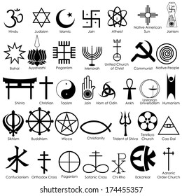 easy to edit vector illustration of world religious symbol
