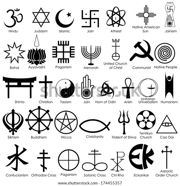 easy to edit vector illustration of world\
religious symbol