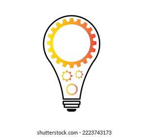 easy to edit vector light bulb icon gear gears, concepts, ideas, ideas, creativity, business