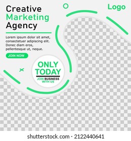 easy editable creative marketing agency template,square shape on white background suitable for special offers,promotional template.vector illustration

