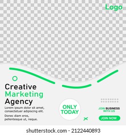 easy editable creative marketing agency template,square shape on white background suitable for special offers,promotional template.vector illustration
