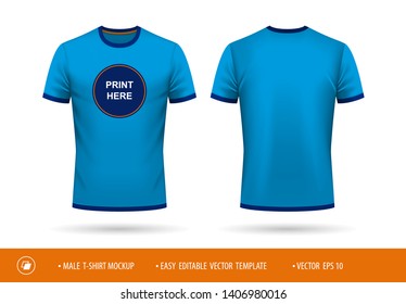 Easy editable men's T-shirt template for your design.