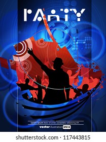 Easy editable music poster. Vector