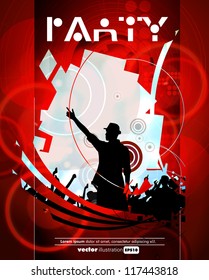 Easy editable music poster. Vector
