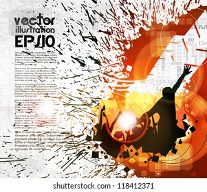 Easy editable music poster. Vector