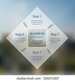 Easy editable template for diagram, graph, presentation and chart. Business concept with 4 options, parts, steps or processes on blur vector background.