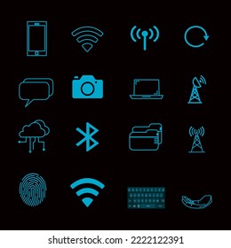 easy editable vector about futuristic digital icon Concept of computer system, communication connection.