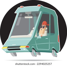 Easy editable vector cartoon car.