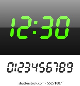 Easy editable vector illustration of a digital clock. Set your time.