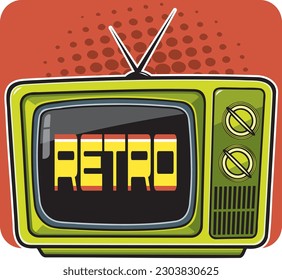 Easy editable 
vintage television vector...
