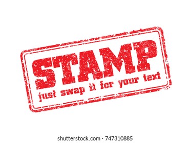 Easy edited template of rubber stamp. Just swap STAMP for your text. Vector illustration.