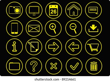easy editing simple icon set for web applications, internet & website icon