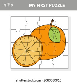 Easy educational paper game for kids. Simple kid application with Sweet Orange fruit. My first puzzle