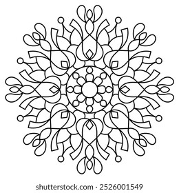 easy and elegant mandala design with clean lines for coloring book, tattoo and henna design , mandala design for adults and kids coloring book
