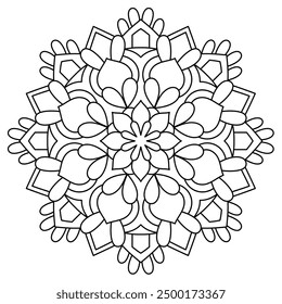 Diseño fácil y elegante del mandala para colorear el libro, arte de la pared, diseño del tatuaje, arte del mandala para el diseño de la henna
