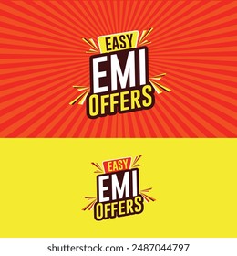 Ofertas Sencillas de EMI, Electrónica, Teléfonos Inteligentes, Finanzas, Dinero, Ofertas Móviles. Vector de diseño de logotipo en capas