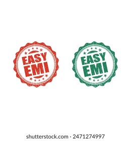 Easy EMI Vintage grunge Stamp Logo Unit Vector Design. Retail, Sale, Electronics, Gadgets etc.,