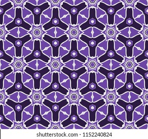 Easy festive ornament from abstract flower in the style of geometric transformations. Vector. For registration backgrounds, greeting cards, design. Seamless pattern.