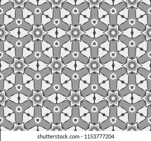 Easy festive ornament from abstract flower in the style of geometric transformations. Vector. For registration backgrounds, greeting cards, design. Seamless pattern.