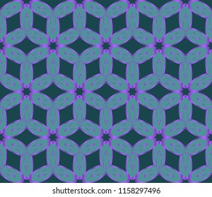 Easy festive ornament from abstract flower in the style of geometric transformations. Vector. For registration backgrounds, greeting cards, design. Seamless pattern.