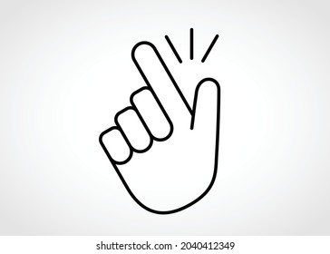 Easy Finger Snap Linear Pictogram Icon. 