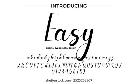 Easy Font Stylish brush painted an uppercase vector letters, alphabet, typeface