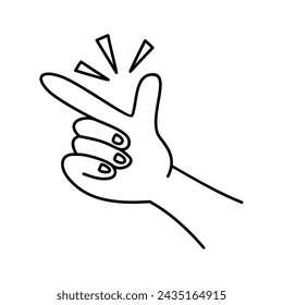 easy gesture line design. snapping fingers sign and symbol.