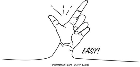 Easy gesture  Snapping finger magic gesture sketch drawing  Vector success quotes for banner card  Winning expression hand win signal  easy snap man fingers clicking  vector illustration
