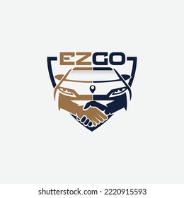 Easy Go Handshake Car Dealership Car Ride Location Map Icon Logo