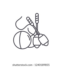 Easy gymnastics line icon concept. Easy gymnastics vector linear illustration, symbol, sign