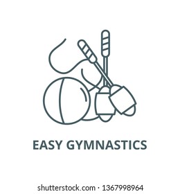 Easy gymnastics line icon, vector. Easy gymnastics outline sign, concept symbol, flat illustration