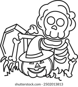 Fácil Halloween Bat hoja para colorear para los niños