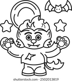 Fácil Halloween Bat hoja para colorear para los niños